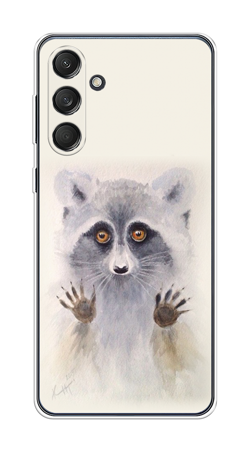 

Чехол на Samsung Galaxy M55 "Енот за стеклом", Бежевый;серый, 2109650-1