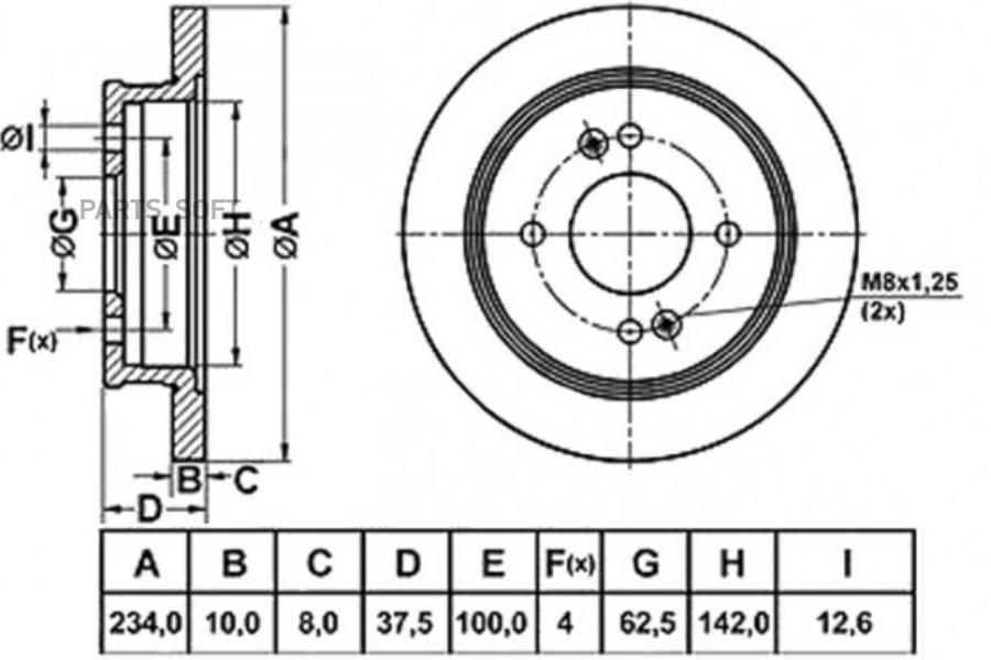 

Диск тормозной задний hyundai i10/kia picanto i/ii /d=234mm nibk rn1791