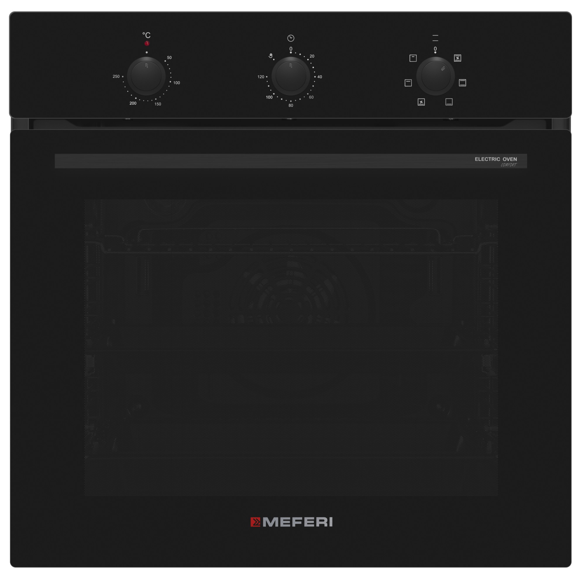 

Встраиваемый электрический духовой шкаф Meferi MEO606BK COMFORT черный, MEO606BK