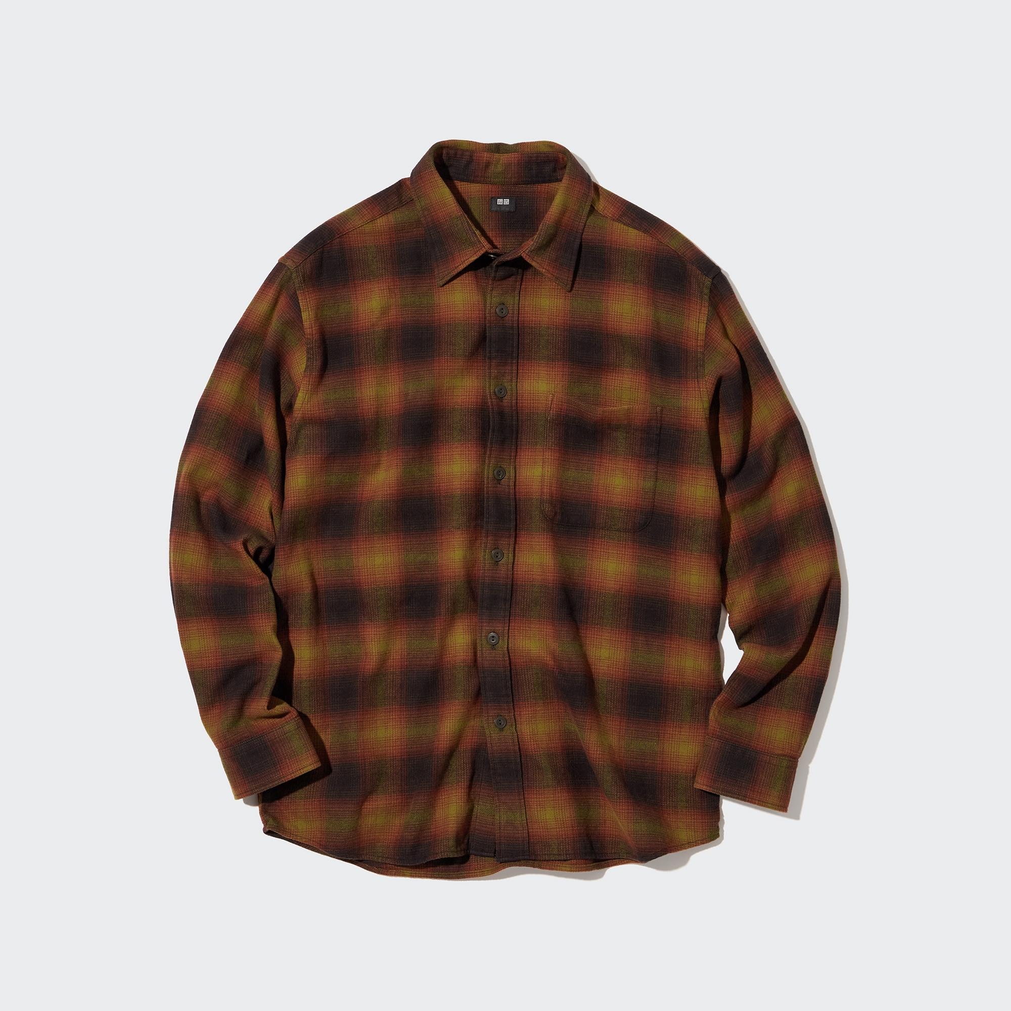 Рубашка мужская UNIQLO 451301COL48 коричневая 2XL (доставка из-за рубежа)