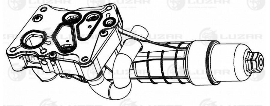 Корпус масляного фильтра c радиатором в сборе mb c204 / e207 / e212 / slk172 luzar loc 150