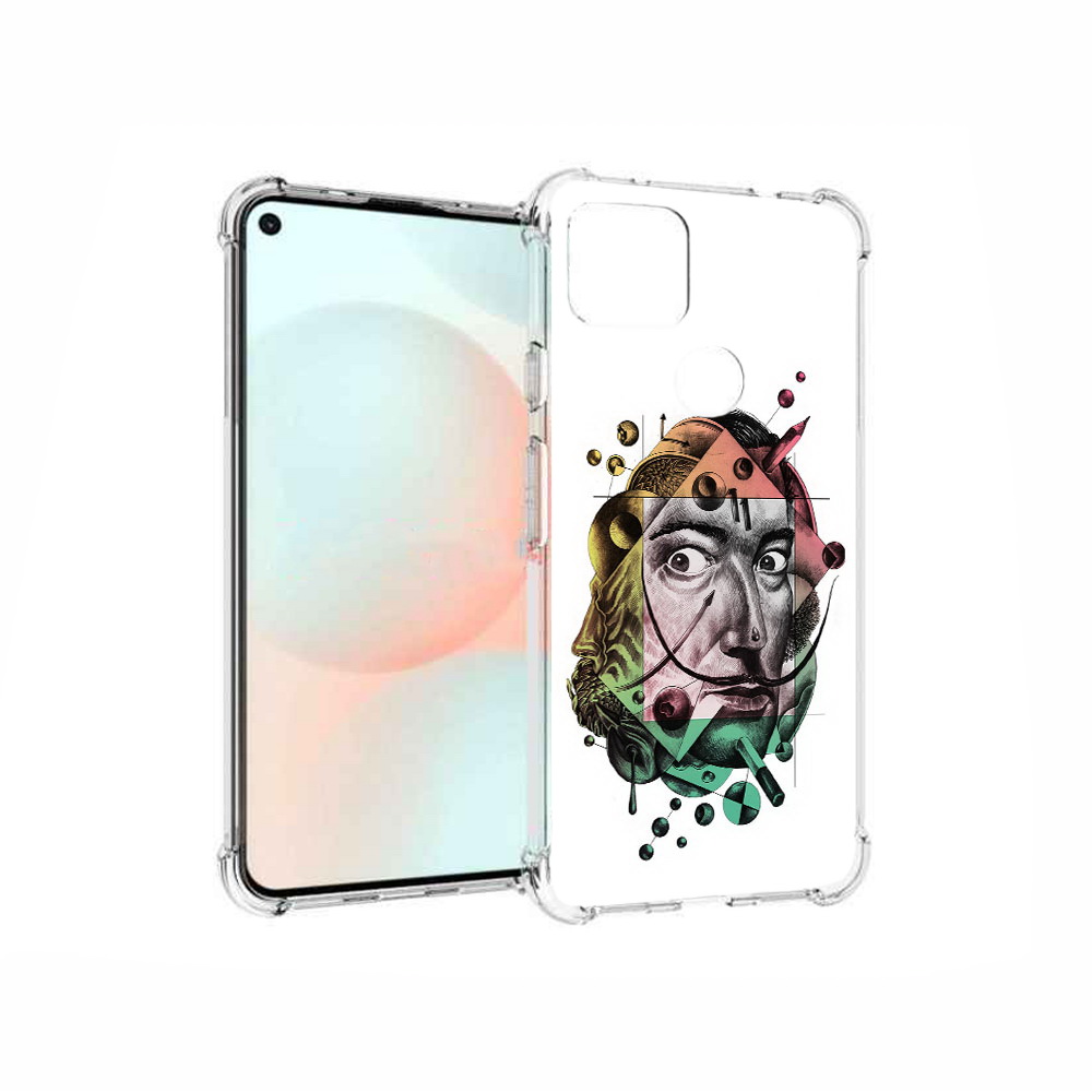 

Чехол MyPads Tocco для Google Pixel 5A разноцветное лицо абстракция, Прозрачный, Tocco