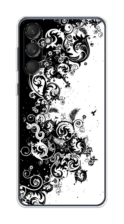 

Чехол на Samsung Galaxy M55 "Черно белый узор", Белый;черный;серый, 2109650-1