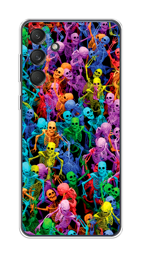 

Чехол на Samsung Galaxy M55 "Вечеринка скелетов", Фиолетовый;желтый;оранжевый, 2109650-1