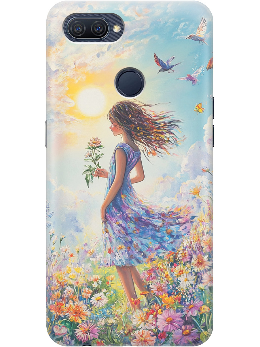 

Силиконовый чехол на Oppo A12 / A7 / A5s с принтом "Девочка в поле цветов", Прозрачный;зеленый;розовый;синий;желтый, 725455123