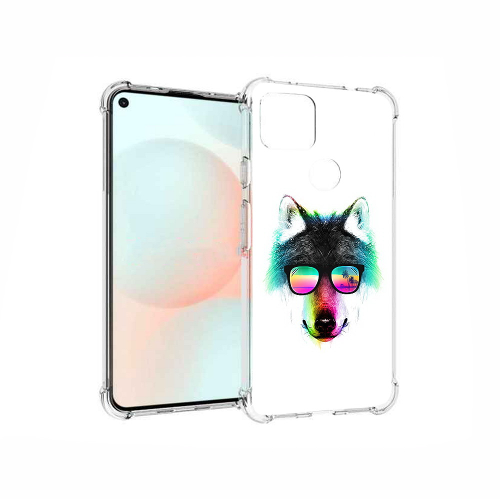 

Чехол MyPads Tocco для Google Pixel 5A радужный волк, Прозрачный, Tocco