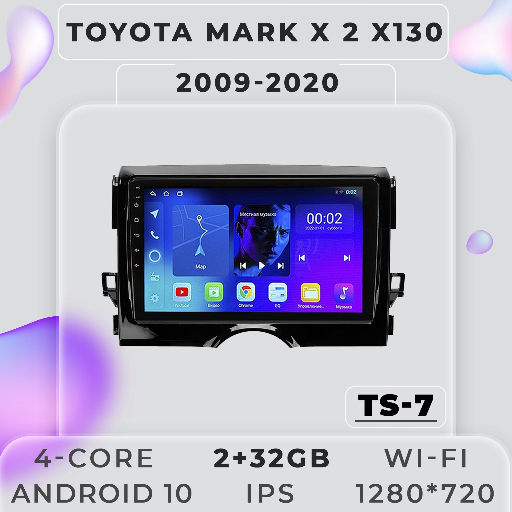 Штатная автомагнитола ProMusic TS7 Toyota Mark X 2 X130 Тойота Марк 2+32GB 2din