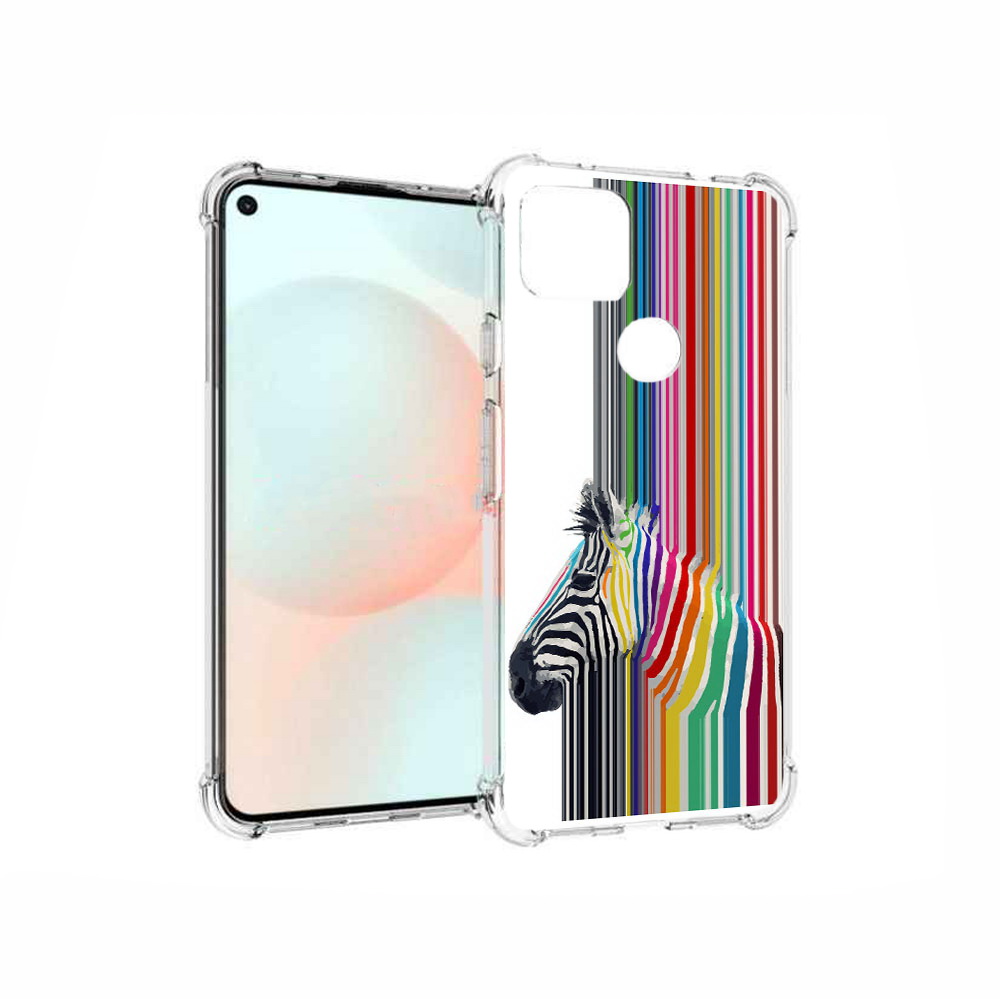 

Чехол MyPads Tocco для Google Pixel 5A радужная зебра, Прозрачный, Tocco