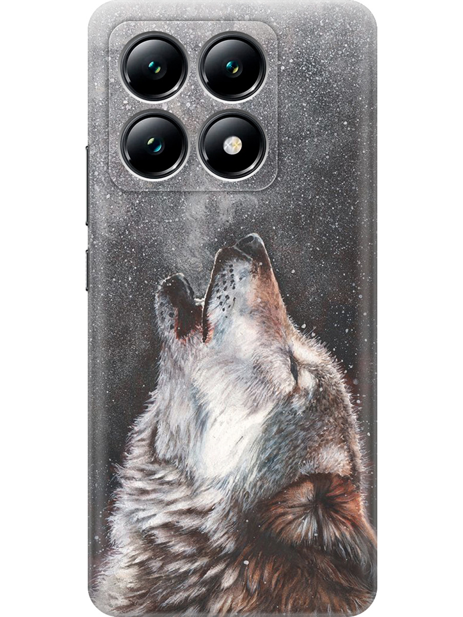 

Силиконовый чехол на Xiaomi 14T с принтом "Морозный волк", Прозрачный;белый;серый;черный, 785978413
