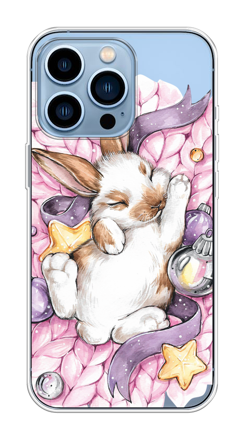 

Чехол на Apple iPhone 13 Pro "Кролик спит", Розовый;белый, 14350-1