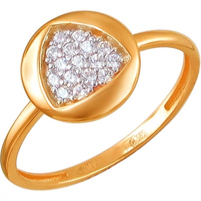 

Кольцо из красного золота с фианитом р. 17,5 Эстет 01К1111153, 01К1111153