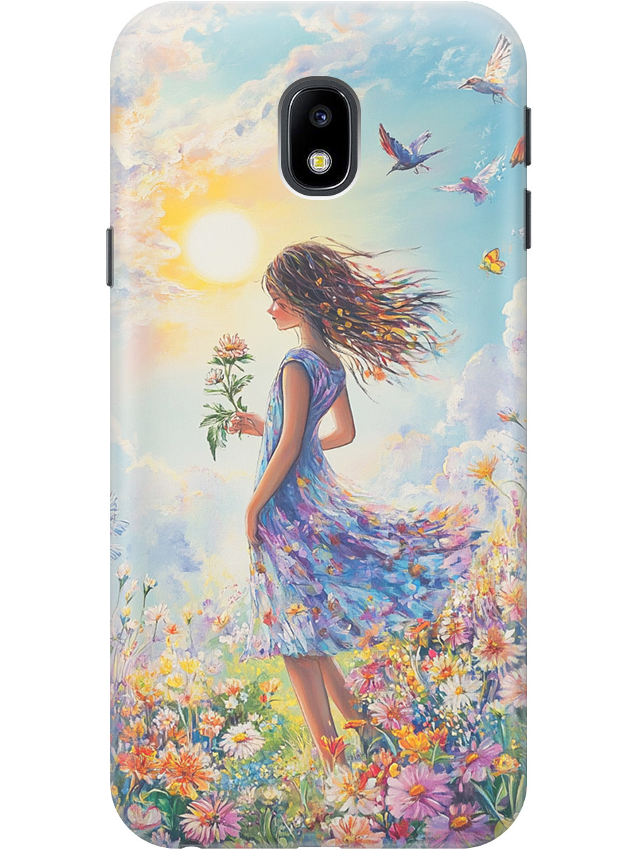 

Силиконовый чехол на Samsung Galaxy J3 (2017) с принтом "Девочка в поле цветов", Прозрачный;зеленый;розовый;синий;желтый, 713722223