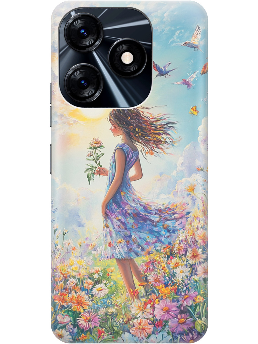

Силиконовый чехол на Tecno Spark 10 / 10C с принтом "Девочка в поле цветов", Прозрачный;зеленый;розовый;синий;желтый, 769297823