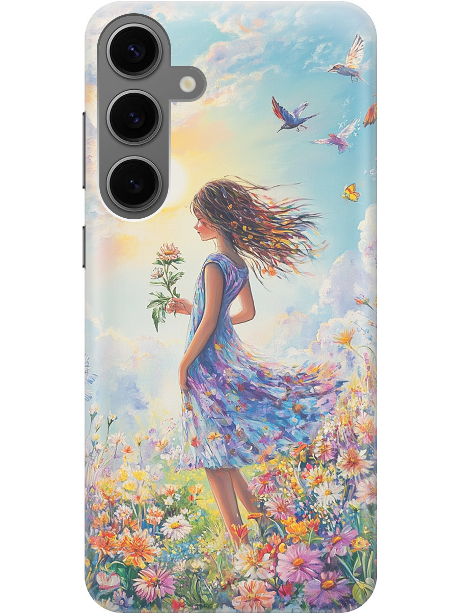 

Силиконовый чехол на Samsung Galaxy S24+ с принтом "Девочка в поле цветов", Прозрачный;зеленый;розовый;синий;желтый, 779824623