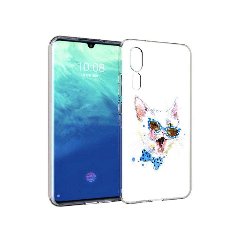 

Чехол MyPads Tocco для ZTE Axon 10 Pro белый кот (PT134302.444.229), Прозрачный, Tocco