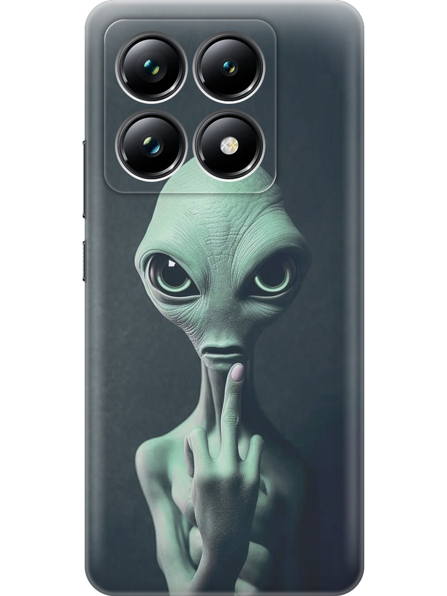 

Силиконовый чехол на Xiaomi 14T Pro с принтом "Инопланетянин", Прозрачный;зеленый;синий;черный, 785979013
