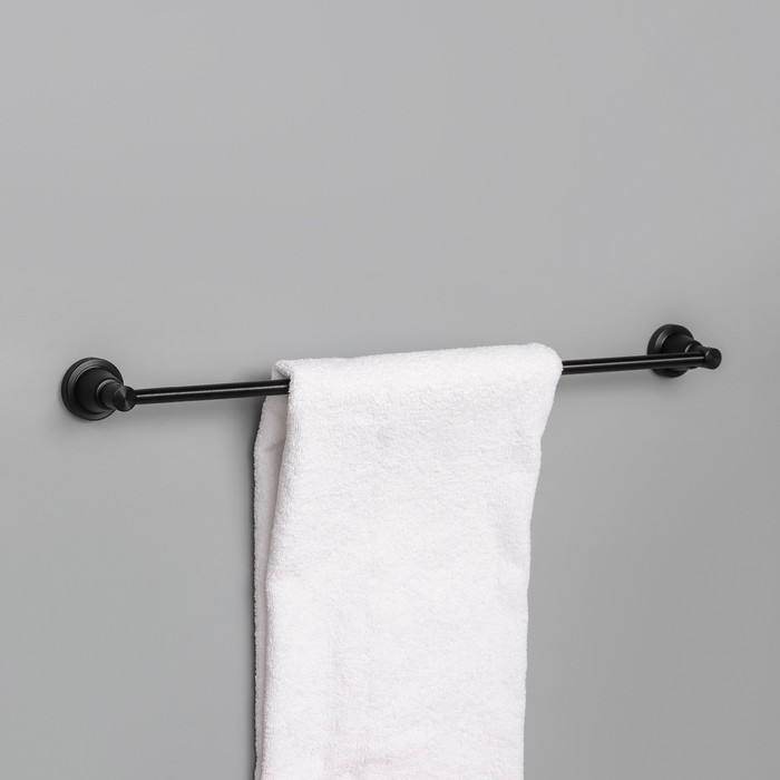 фото Держатель для полотенец, 58 см, алюминий, цвет чёрный nobrand