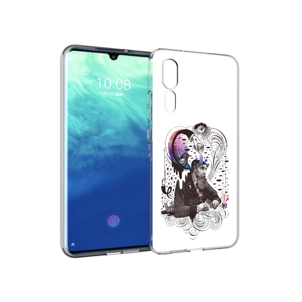 

Чехол MyPads Tocco для ZTE Axon 10 Pro абстракция думающий мужчина (PT134302.444.210), Прозрачный, Tocco