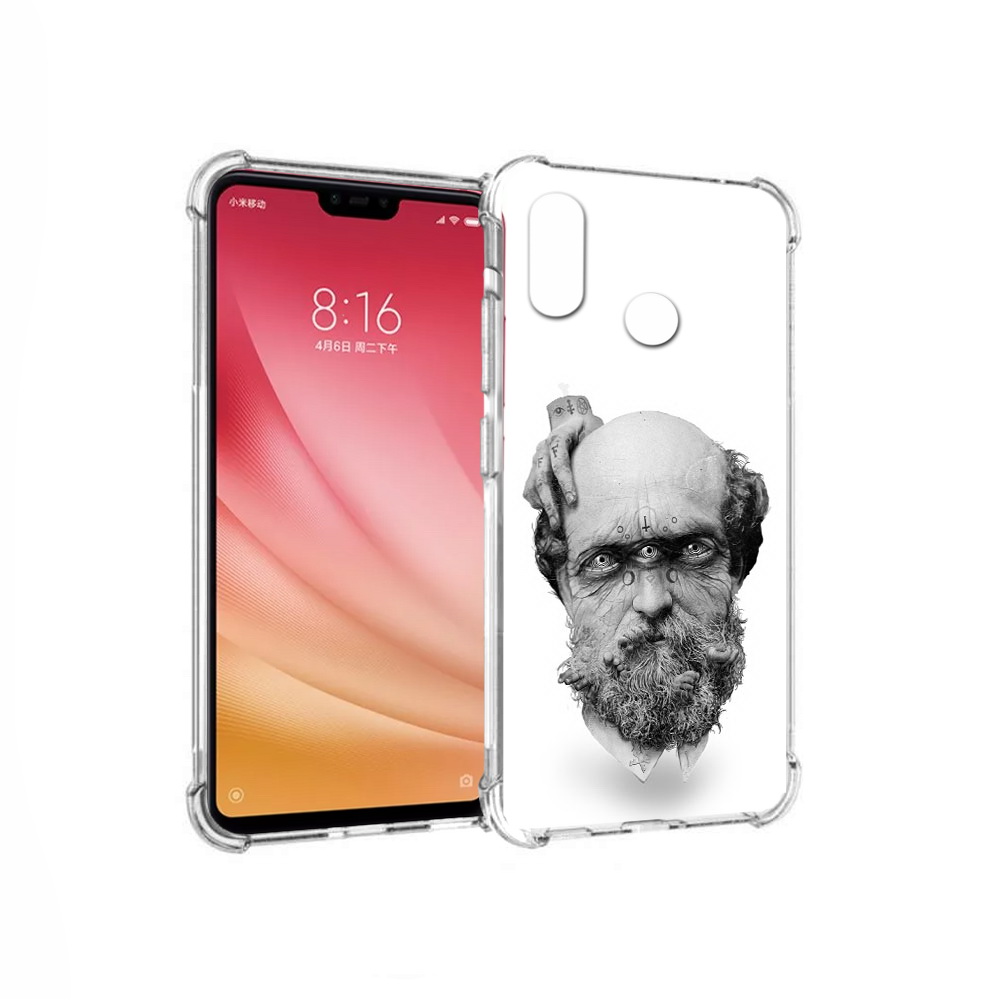 

Чехол MyPads Tocco для Xiaomi Mi 8 страшный бородатый мужчина абстракция, Прозрачный, Tocco