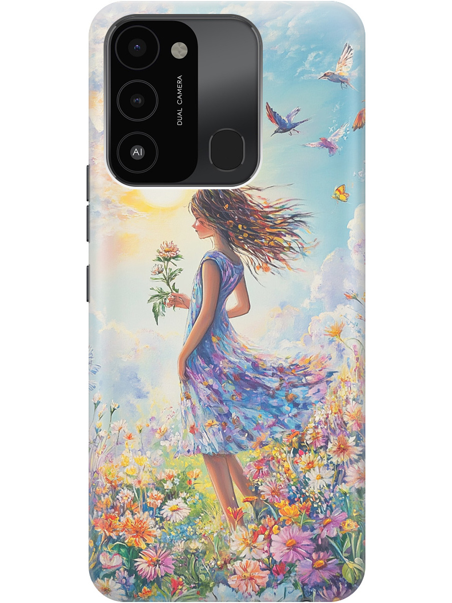 

Силиконовый чехол на Tecno Spark 8C / Go 2022 с принтом "Девочка в поле цветов", Прозрачный;зеленый;розовый;синий;желтый, 778678023