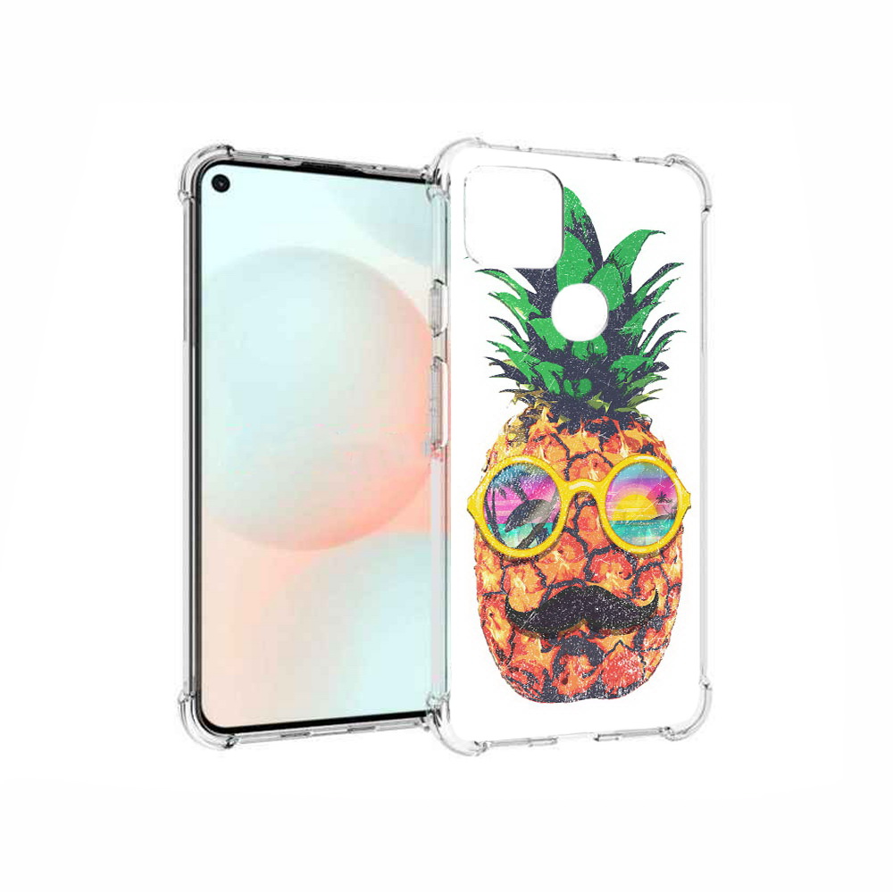 

Чехол MyPads Tocco для Google Pixel 5A прикольный ананас с лицом, Прозрачный, Tocco