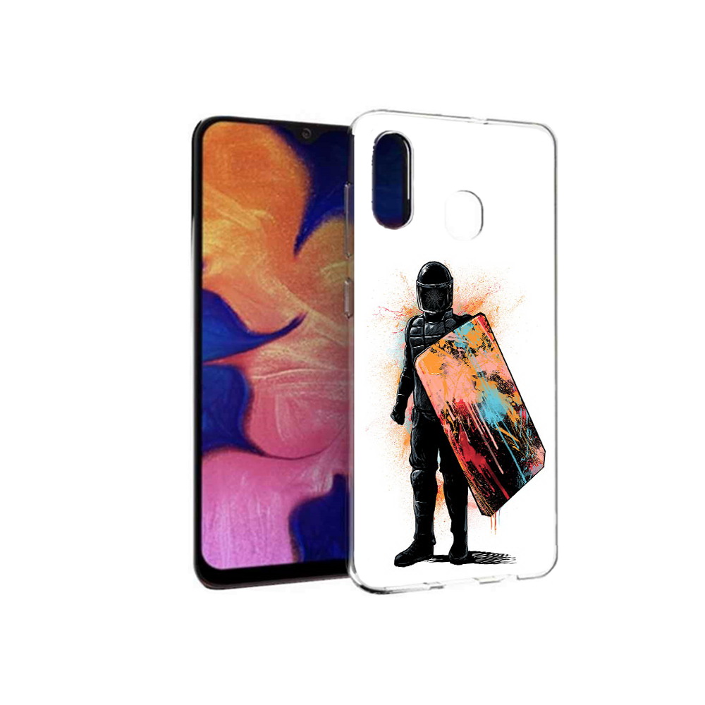 

Чехол MyPads Tocco для Samsung Galaxy A30 солдат с красочным щитом (PT126700.499.614), Прозрачный, Tocco