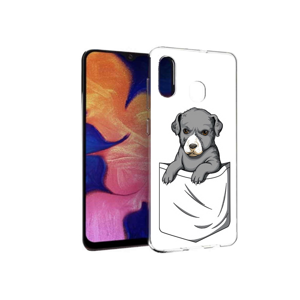 

Чехол MyPads Tocco для Samsung Galaxy A30 собачка в кармане (PT126700.499.611), Прозрачный, Tocco