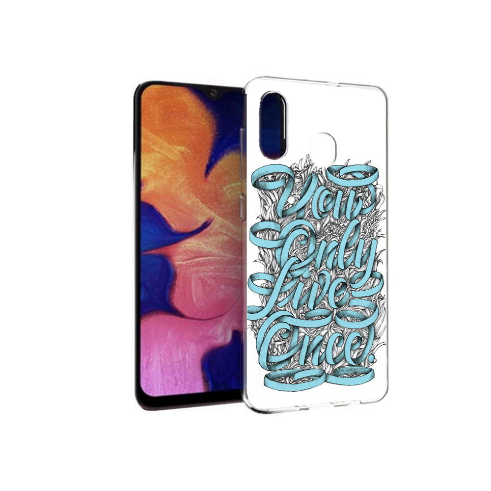 

Чехол MyPads Tocco для Samsung Galaxy A30 слова из ленты абстракция (PT126700.499.607), Прозрачный, Tocco