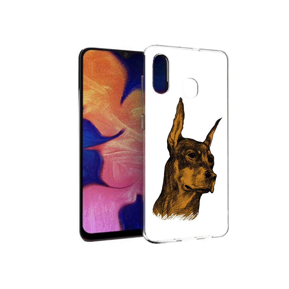 

Чехол MyPads Tocco для Samsung Galaxy A30 скетч доберман (PT126700.499.605), Прозрачный, Tocco