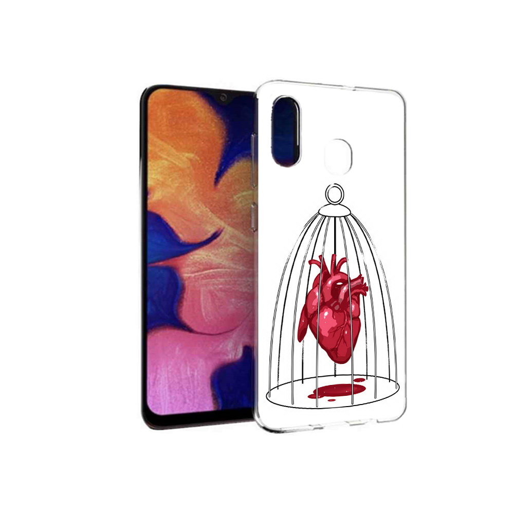 

Чехол MyPads Tocco для Samsung Galaxy A30 сердце в клетке (PT126700.499.597), Прозрачный, Tocco