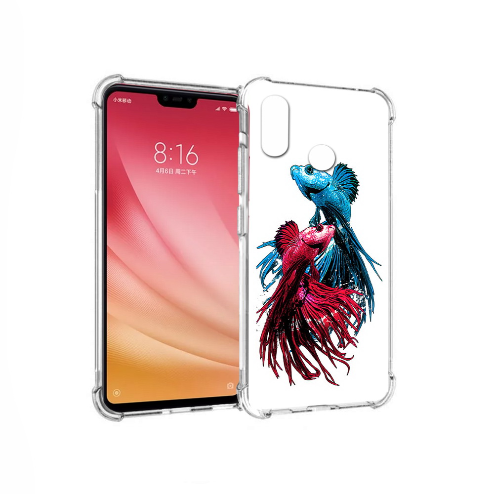

Чехол MyPads Tocco для Xiaomi Mi 8 рыбы петушки (PT110454.314.592), Прозрачный, Tocco