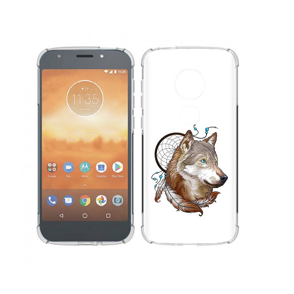 

Чехол MyPads Tocco для Motorola Moto E5 Play волк и ловец снов (PT227065.372.269), Прозрачный, Tocco