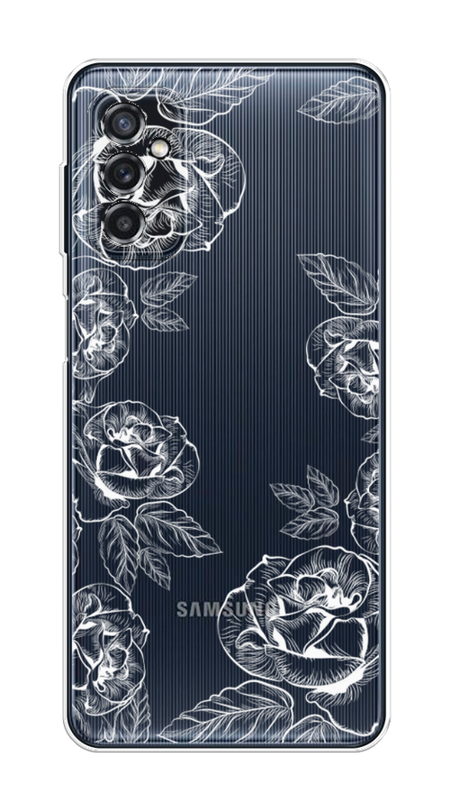 

Чехол на Samsung Galaxy M52 "Розы графика", Черный;серый, 2104350-2