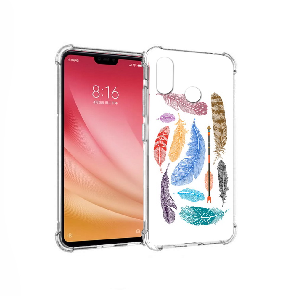 

Чехол MyPads Tocco для Xiaomi Mi 8 разноцветные перья (PT110454.314.572), Прозрачный, Tocco