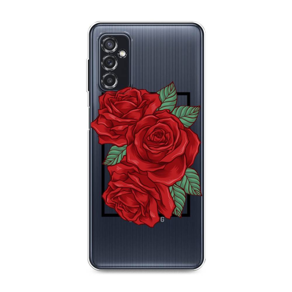 

Чехол на Samsung Galaxy M52 "Три алые розы", Красный, 2104350-2