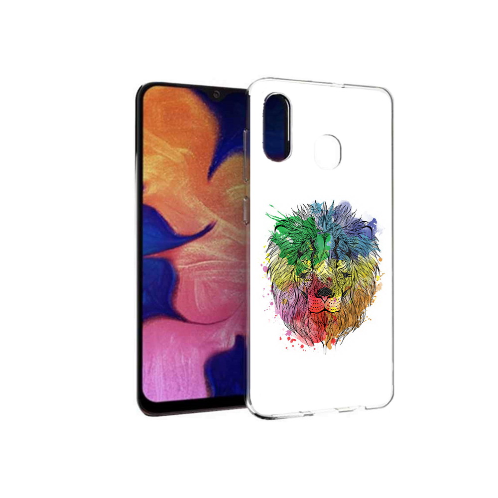 

Чехол MyPads Tocco для Samsung Galaxy A30 разноцветный гордый лев (PT126700.499.573), Прозрачный, Tocco