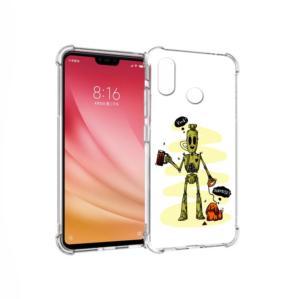 

Чехол MyPads Tocco для Xiaomi Mi 8 прикольный робот (PT110454.314.557), Прозрачный, Tocco