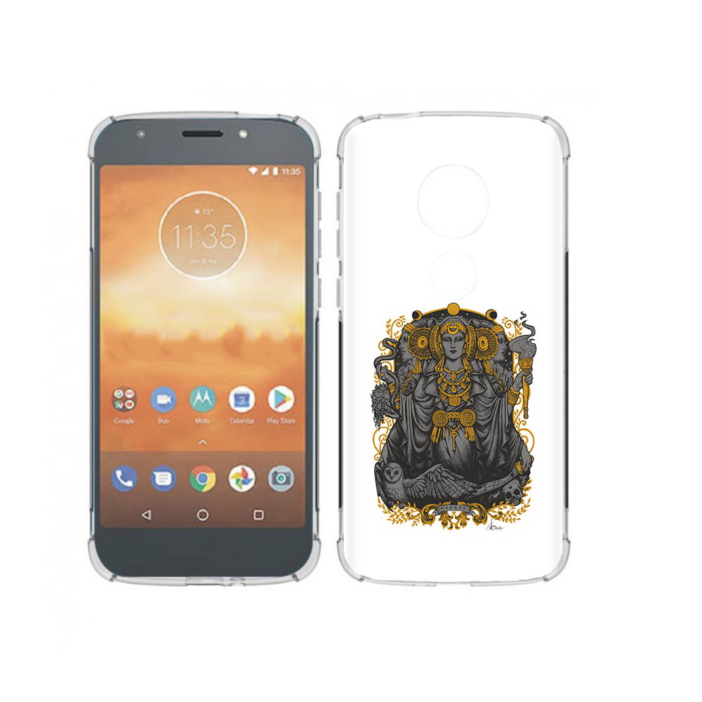 

Чехол MyPads Tocco для Motorola Moto E5 Play божество с золотыми элементами, Прозрачный, Tocco