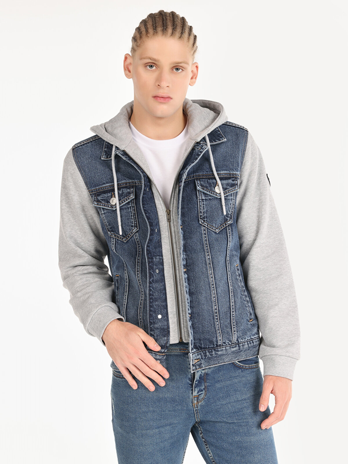 

Толстовка мужская Colin's CL1065414 голубая XL, Голубой, CL1065414