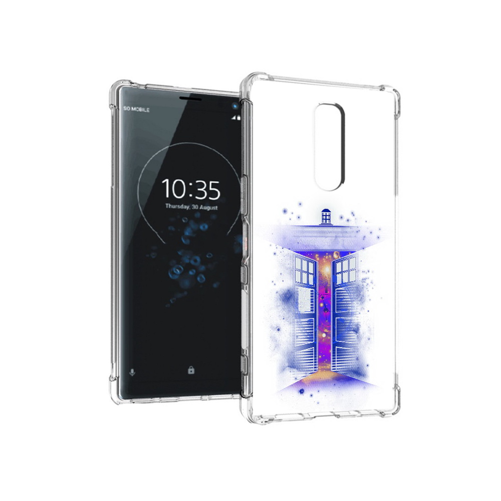 

Чехол MyPads Tocco для Sony Xperia 1 фиолетовый уголок абстракция (PT141276.244.659), Прозрачный, Tocco