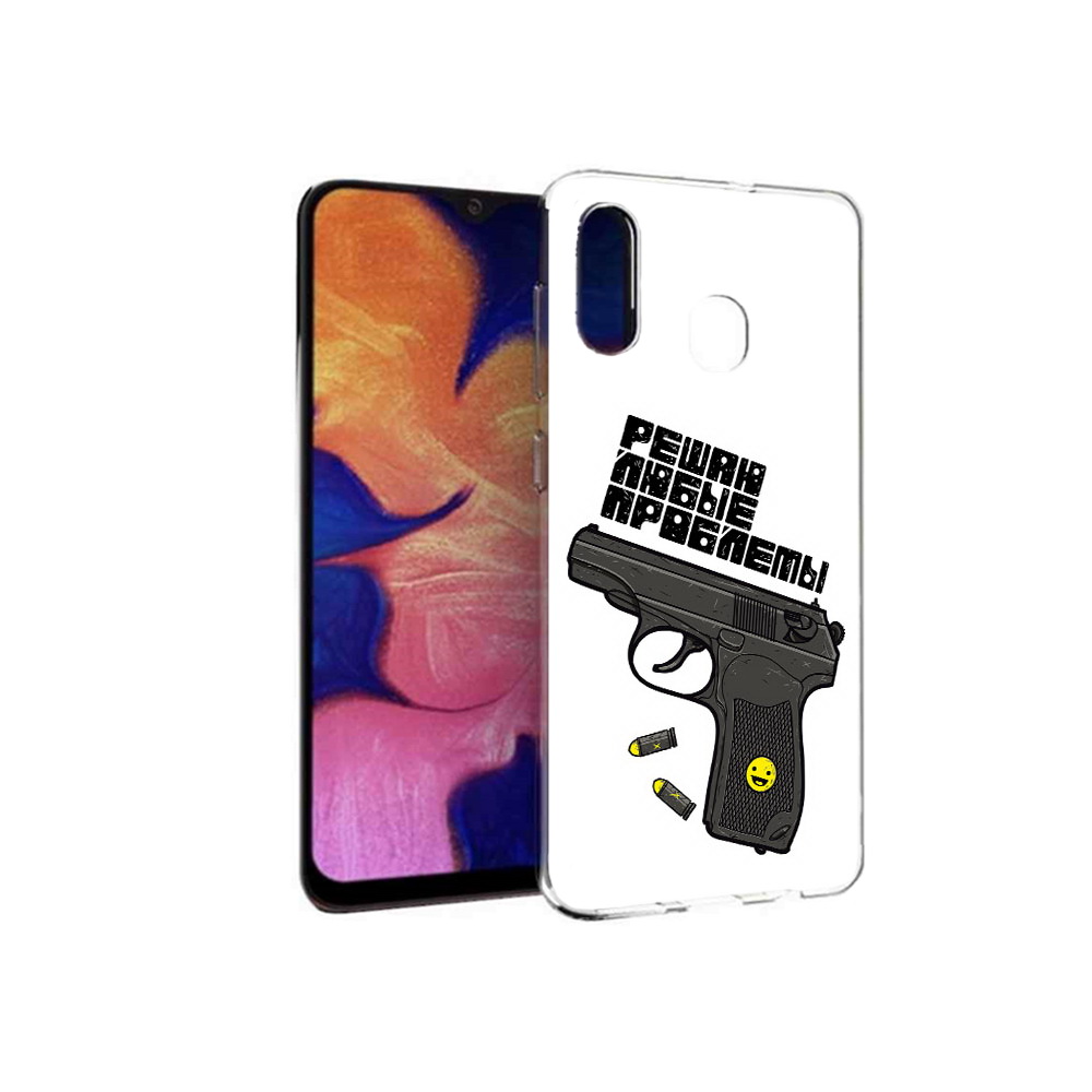 

Чехол MyPads Tocco для Samsung Galaxy A30 пистолет против проблем (PT126700.499.542), Прозрачный, Tocco