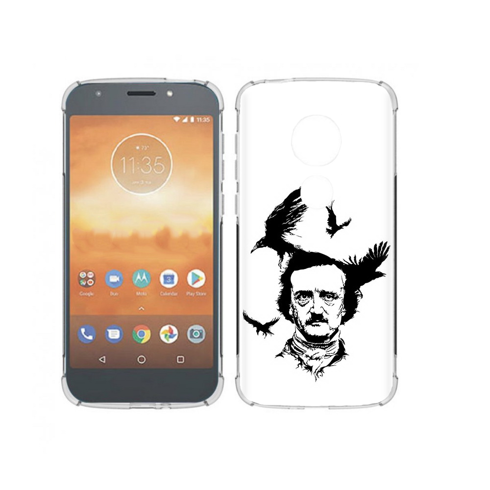 

Чехол MyPads Tocco для Motorola Moto E5 Play Эдгар Аллан черно белый (PT227065.372.204), Прозрачный, Tocco