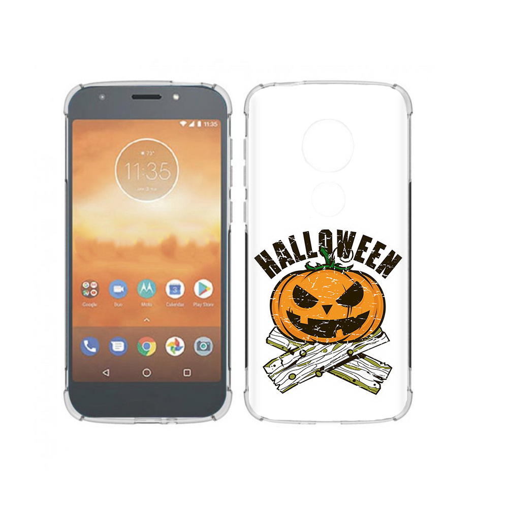 

Чехол MyPads Tocco для Motorola Moto E5 Play Хэллоуин доски тыква (PT227065.372.194), Прозрачный, Tocco