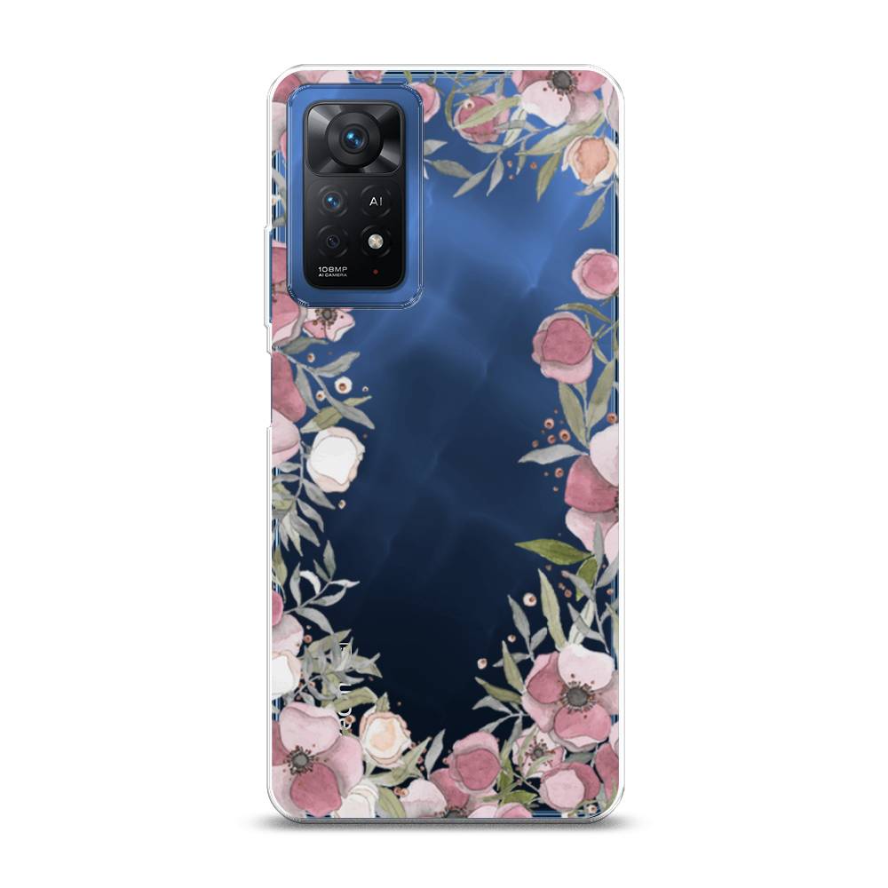 

Чехол Awog на Xiaomi Redmi Note 11 Pro/11 Pro 5G/11E Pro "Розовая цветочная рамка", Разноцветный, 314750-8