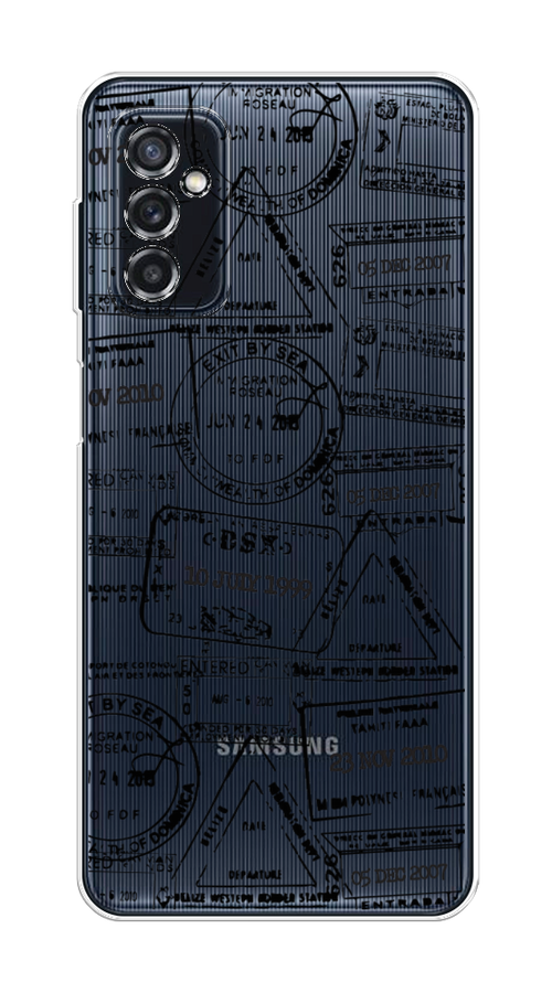 

Чехол на Samsung Galaxy M52 "Visa stamps 2", Белый;черный;серый, 2104350-2