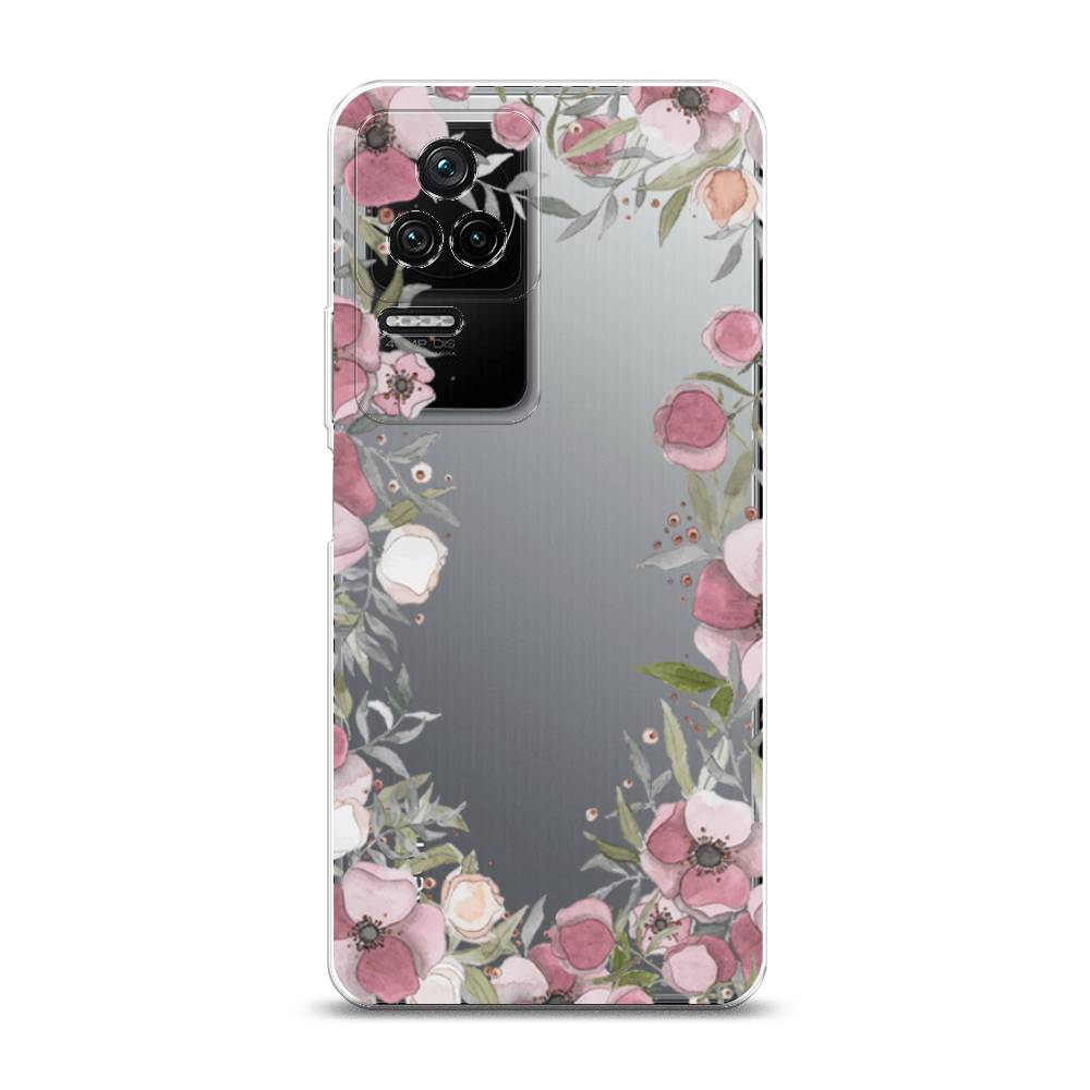 

Чехол Awog на Poco F4/Redmi K40S "Розовая цветочная рамка", Разноцветный, 314650-8