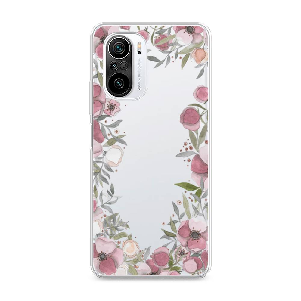 

Чехол Awog на Xiaomi Redmi K40 "Розовая цветочная рамка", Разноцветный, 310950-8