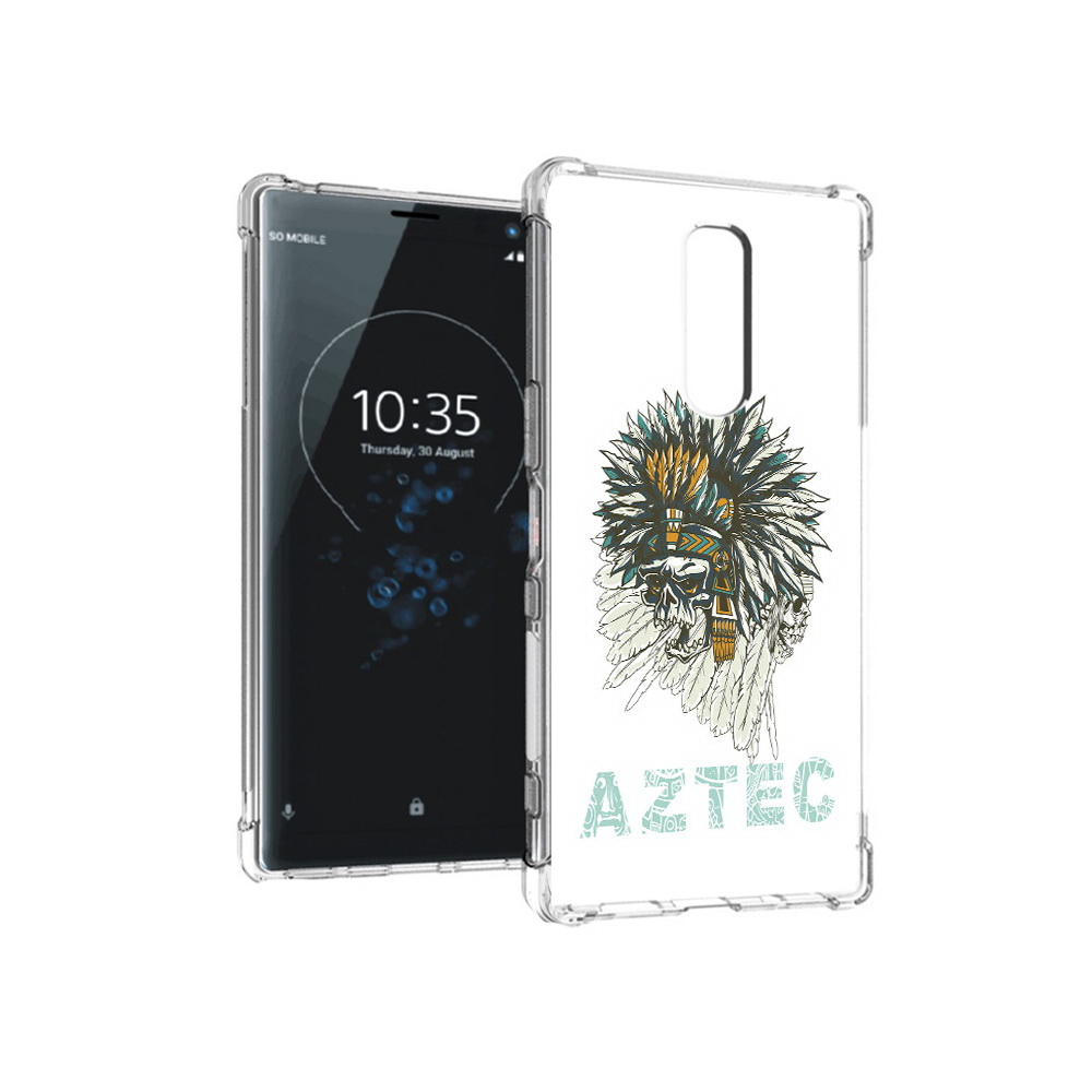

Чехол MyPads Tocco для Sony Xperia 1 скелет индеец (PT141276.244.602), Прозрачный, Tocco