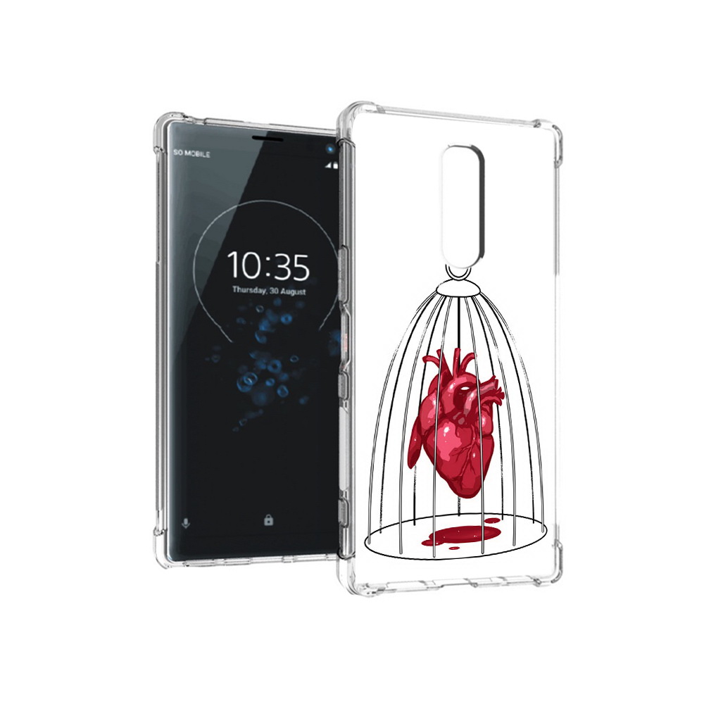 

Чехол MyPads Tocco для Sony Xperia 1 сердце в клетке (PT141276.244.597), Прозрачный, Tocco