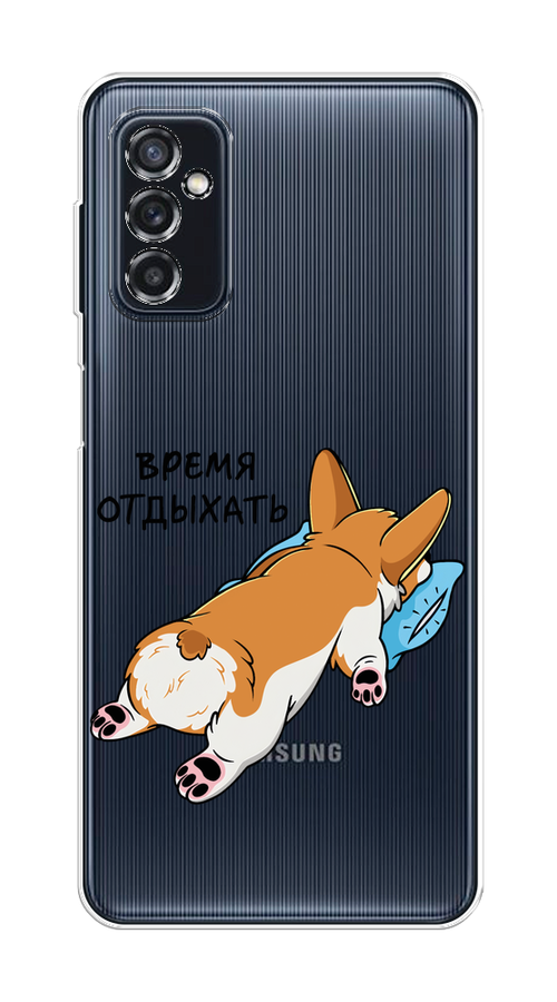 

Чехол на Samsung Galaxy M52 "Корги отдыхает", Черный;коричневый;голубой, 2104350-1